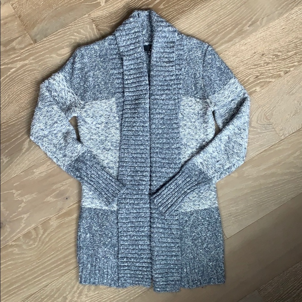 Kaisely Blue Open Front Knit Sweater, size large
